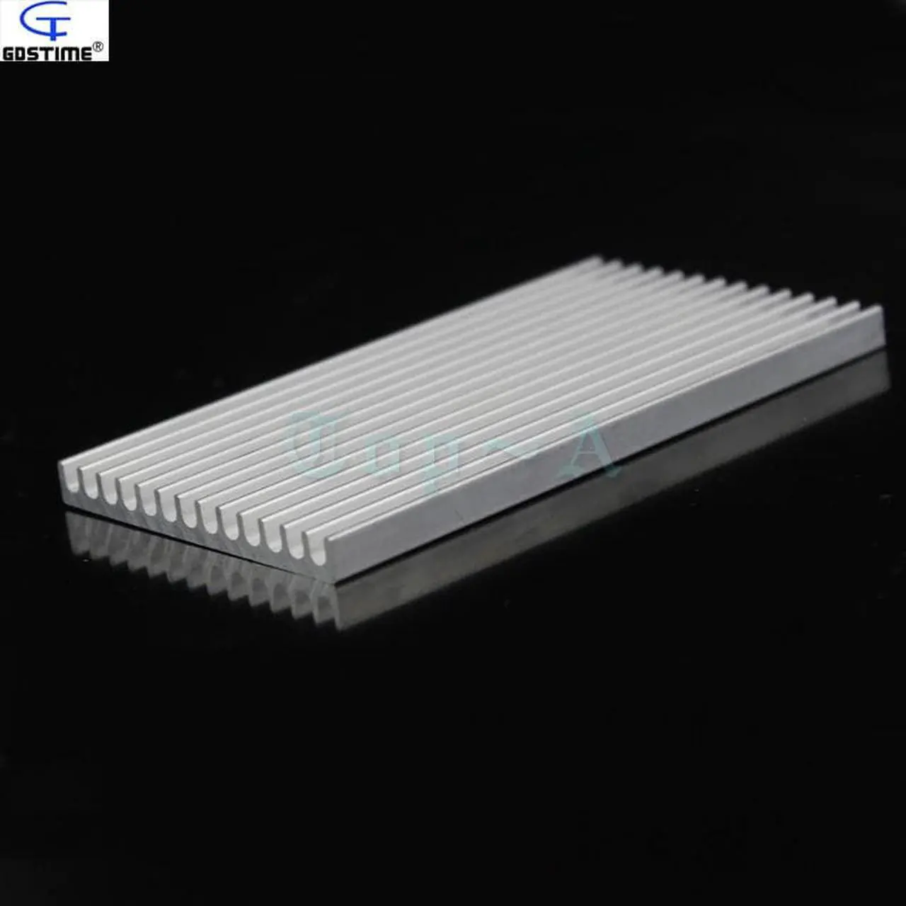 Alt view image 2 of 6 - 1 piece 100mm x 55mm x 6mm Aluminum Heatsink Radiator Router Heat Sink Chip Electronic Products Cooling Fan 100x55x6mm