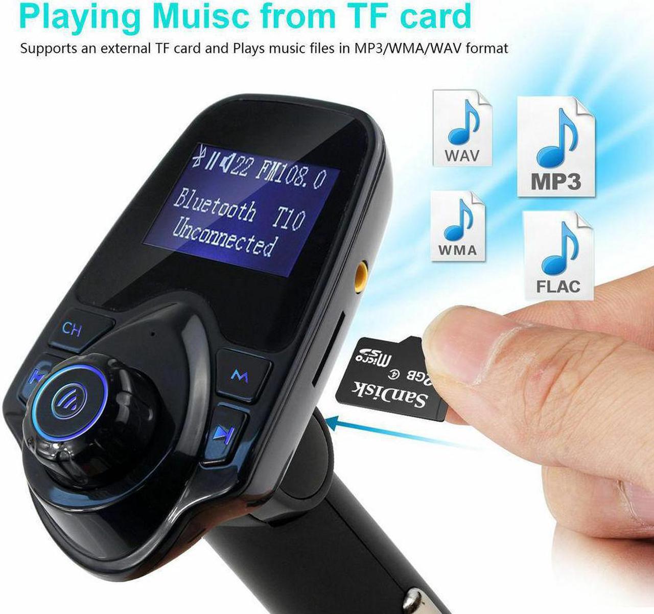 Alt view image 4 of 6 - Bluetooth Car FM Transmitter Wireless Radio Adapter USB Charger Mp3 Player