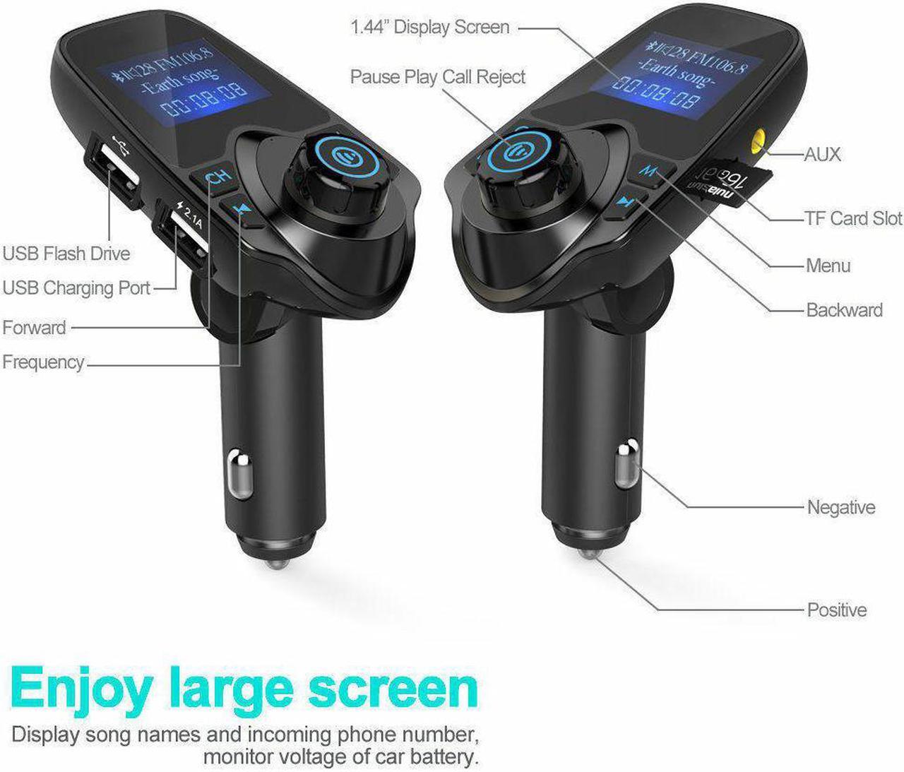 Alt view image 6 of 6 - Bluetooth Car FM Transmitter Wireless Radio Adapter USB Charger Mp3 Player