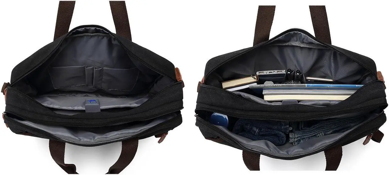 Alt view image 5 of 7 - AUTENS Convertible Backpack Briefcase Messenger Bag 15.6 Inch Laptop Tablet Carrying Case Shoulder Bag Waterproof Back Pack Travel Rucksack Multi-Functional Handbag for Men Women (Canvas)