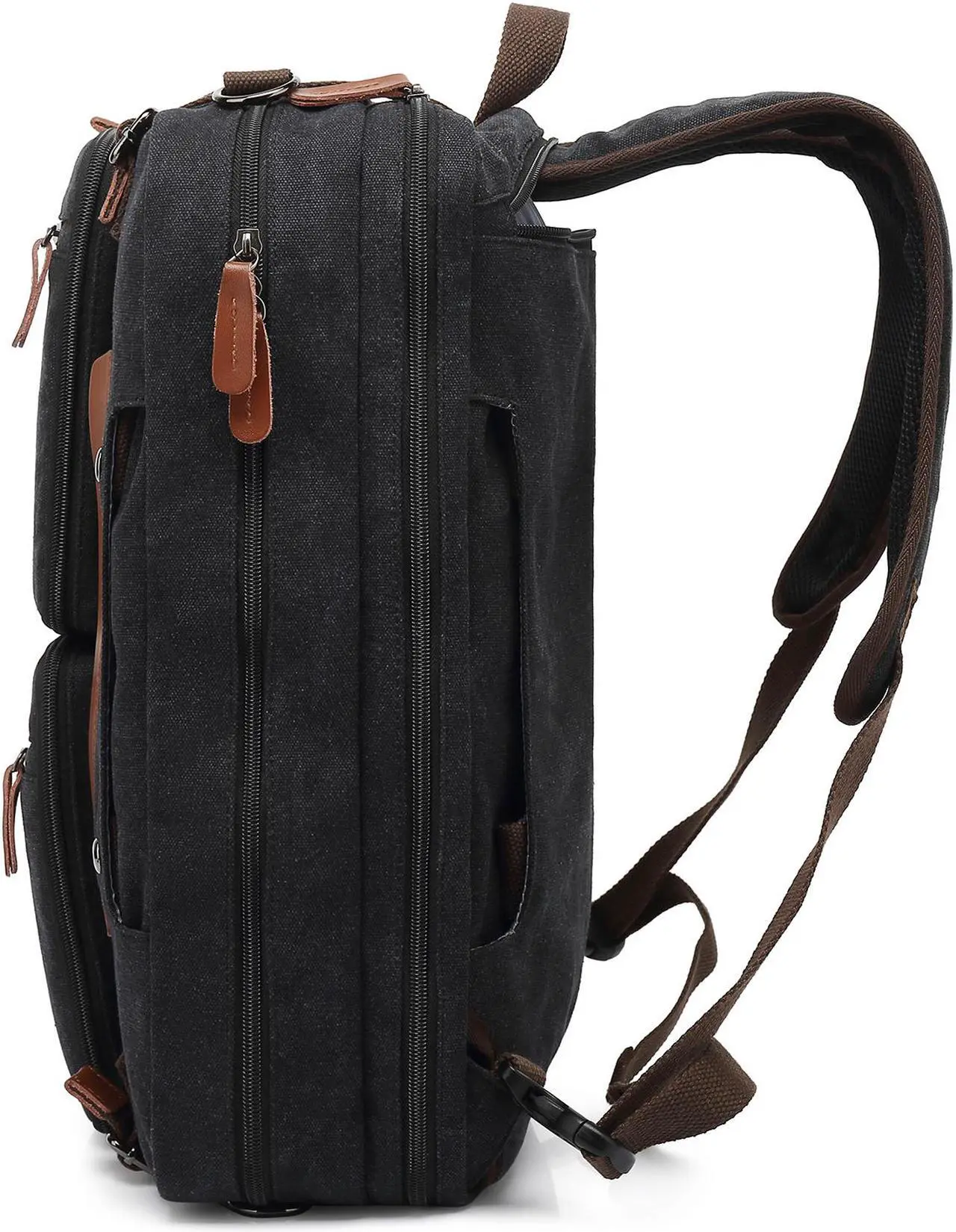 Alt view image 3 of 7 - AUTENS Convertible Backpack Briefcase Messenger Bag 15.6 Inch Laptop Tablet Carrying Case Shoulder Bag Waterproof Back Pack Travel Rucksack Multi-Functional Handbag for Men Women (Canvas)