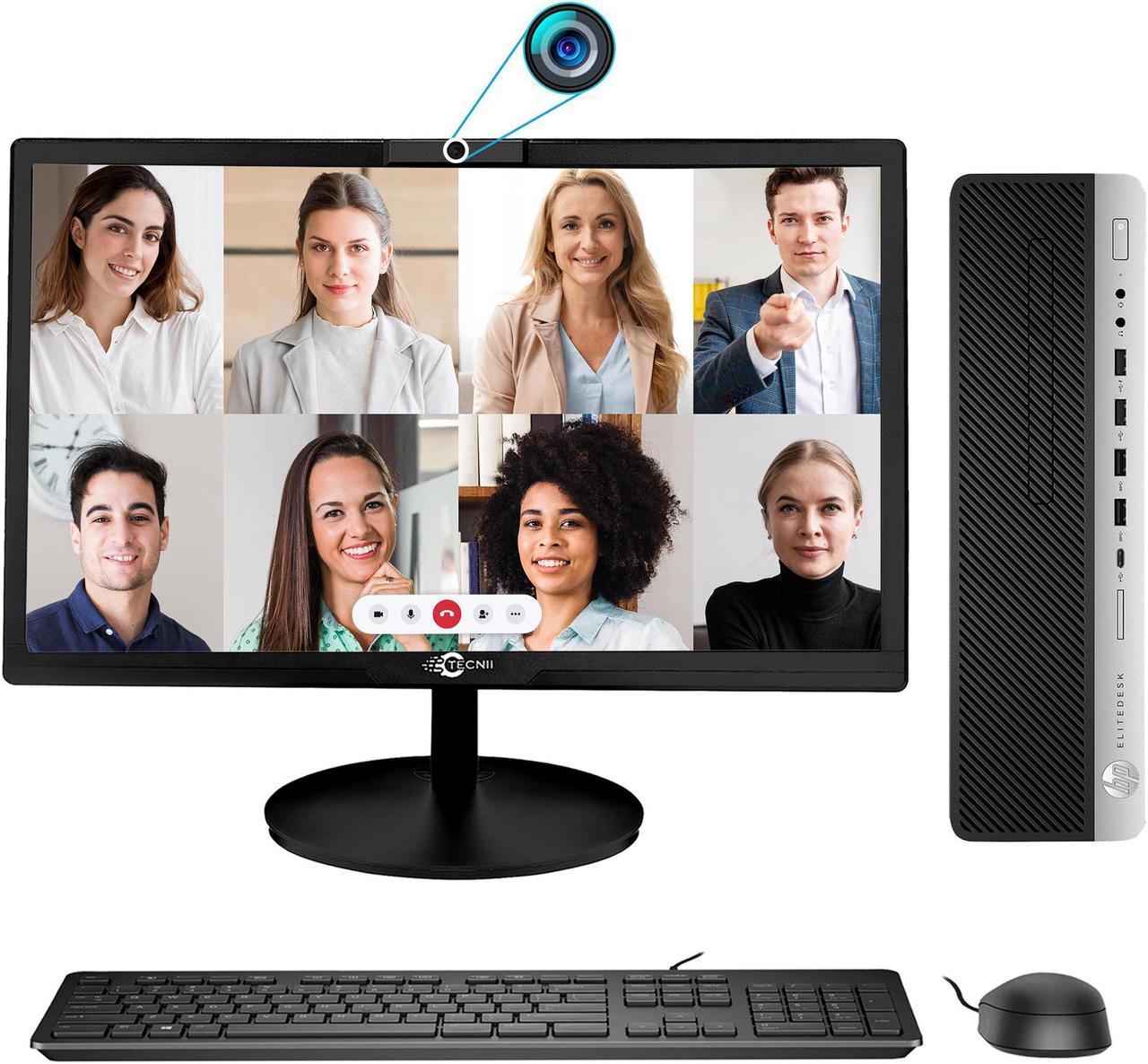 HP EliteDesk 800 G3 SFF Business Desktop PC Core i7 6th Gen Upto 3.60Ghz 16GB 256GB SSD With New 20" Inch Video conferencing Webcam Monitor - Windows 10 Pro With Free Keyboard, Mouse (Renewed)