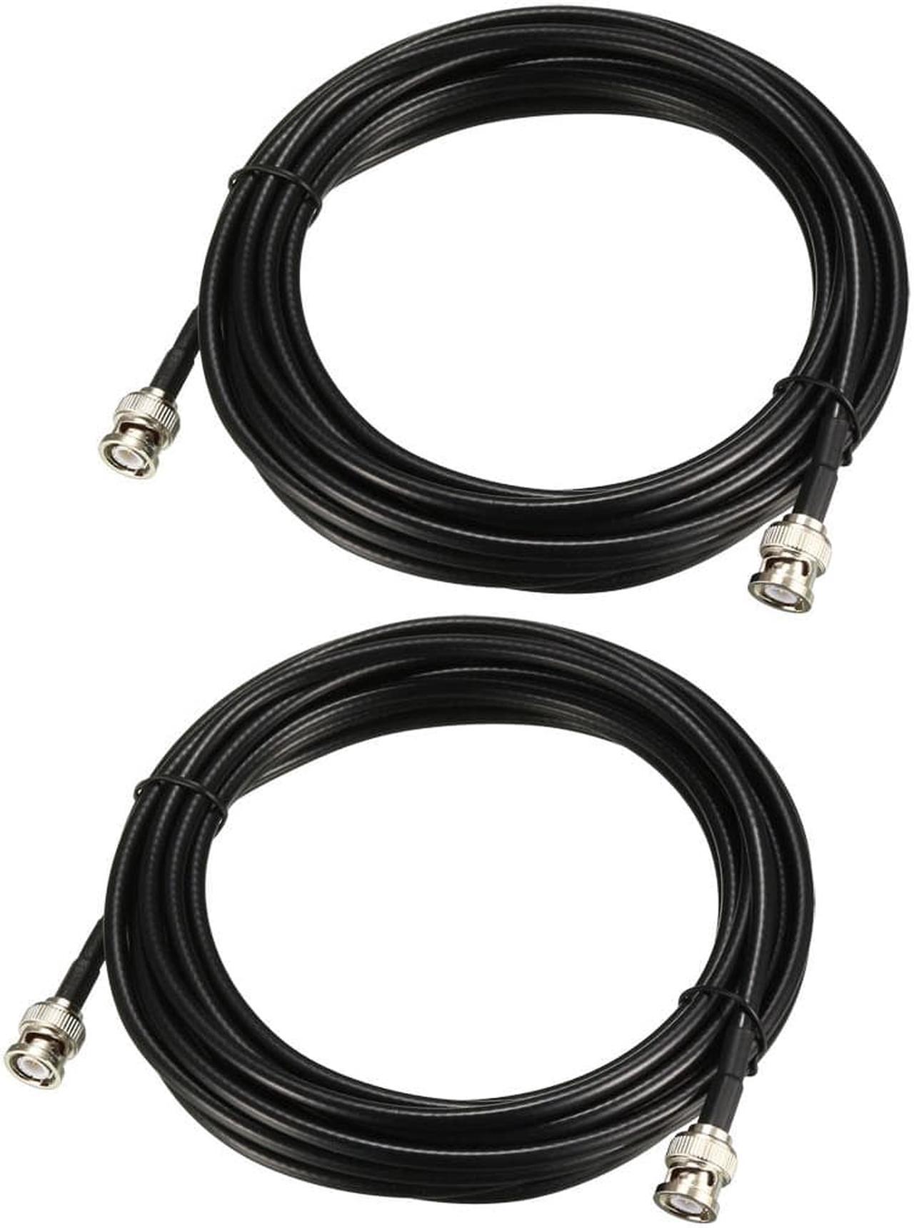 RG58 Coaxial Cable with BNC Male to BNC Male Connectors 50 Ohm 15 ft 2pcs