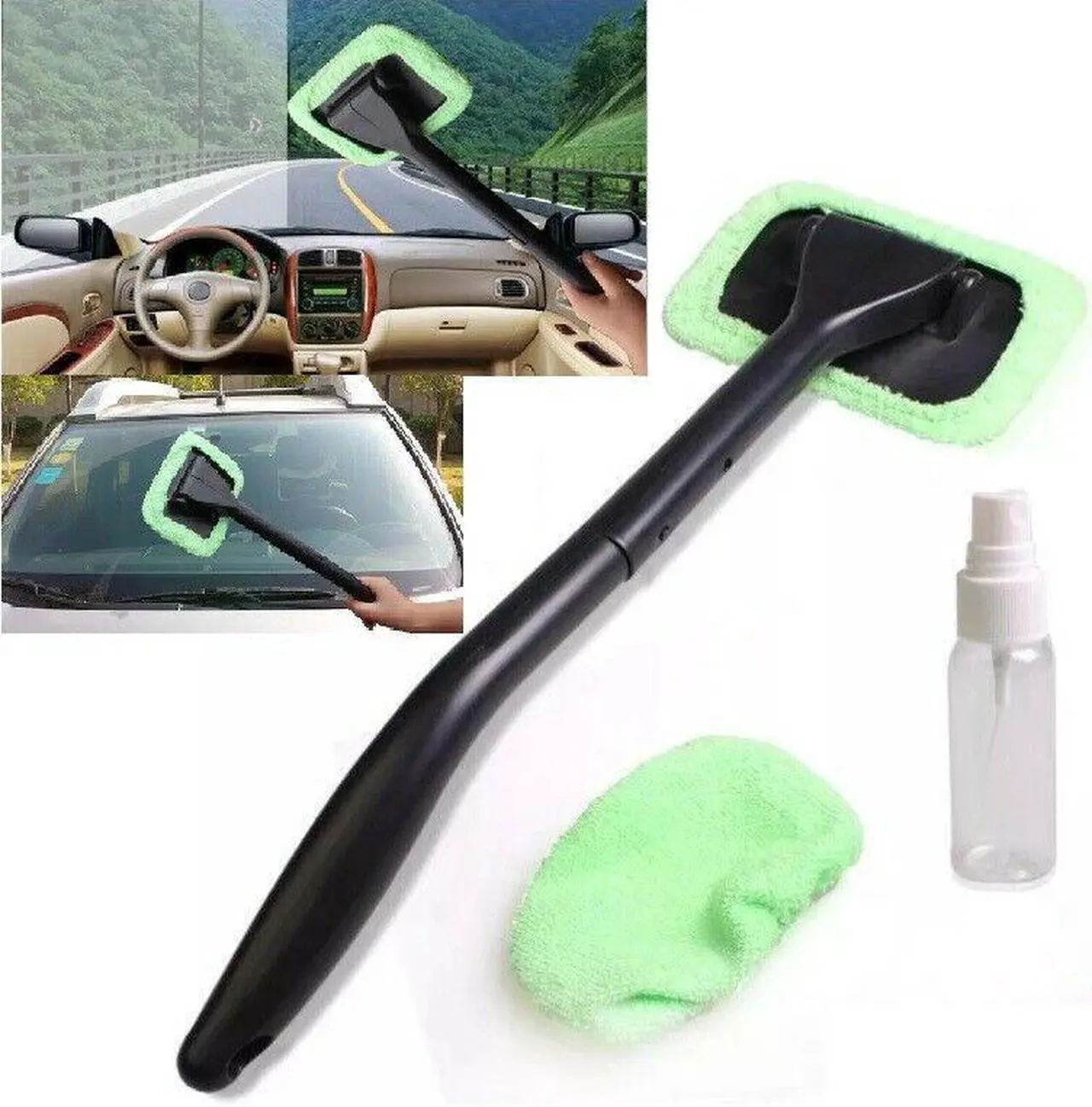 Alt view image 4 of 10 - Microfiber Windshield Clean Car Auto Wiper Cleaner Glass Window Tool Brush Kit