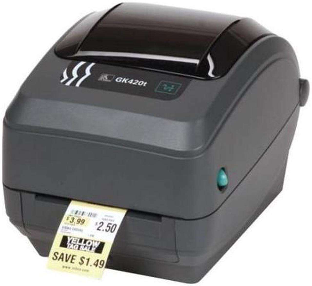 Zebra GK420t Thermal Transfer Label Printer, 203 dpi, US Cord, EPL, ZPLII, USB, Serial, Centronics Parallel, Government, TAA Electronic single printer