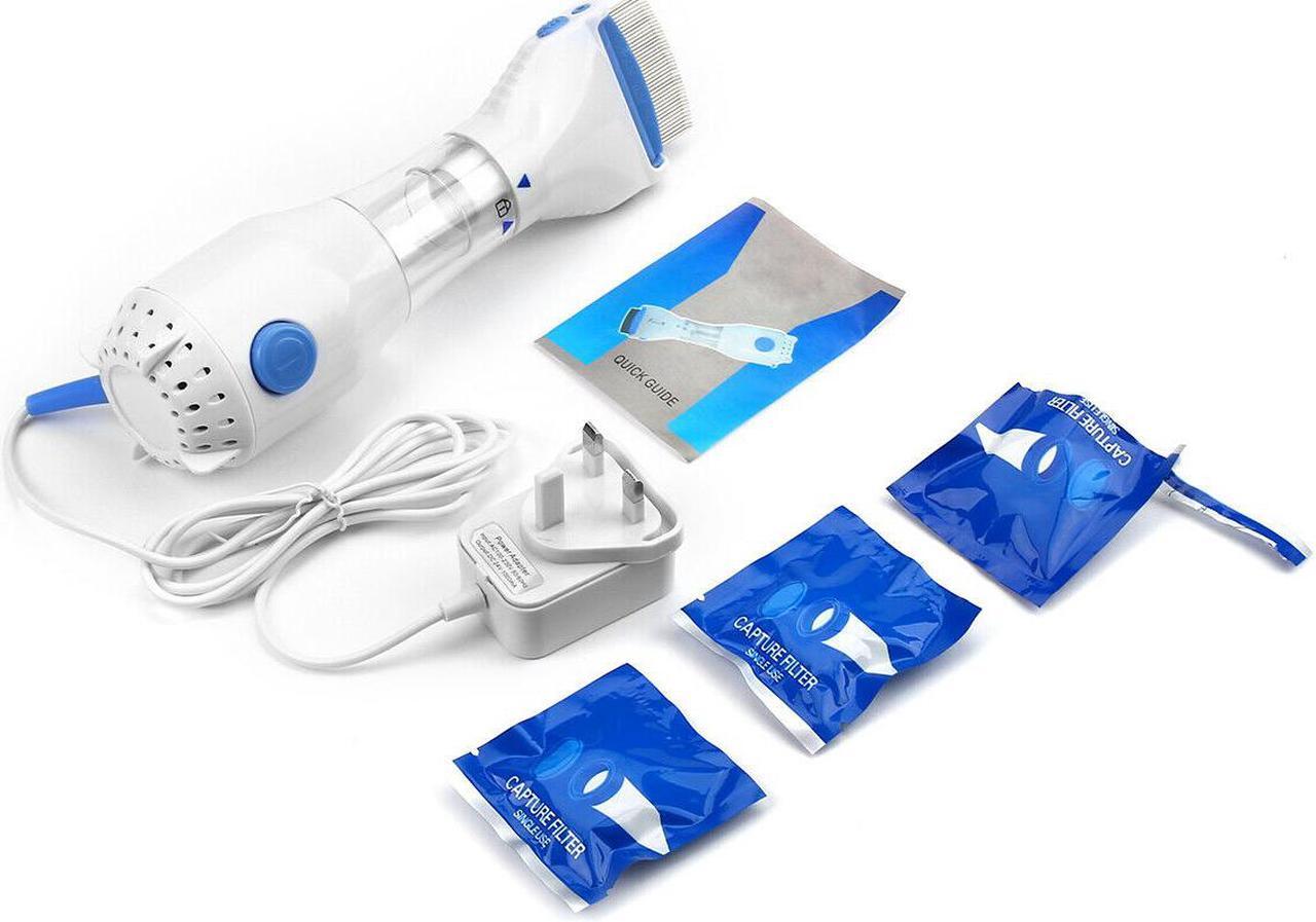 Alt view image 6 of 6 - Electric Vacuum Head Lice Comb Brush Pet Dog Flea Filter Remover with 3 Filters