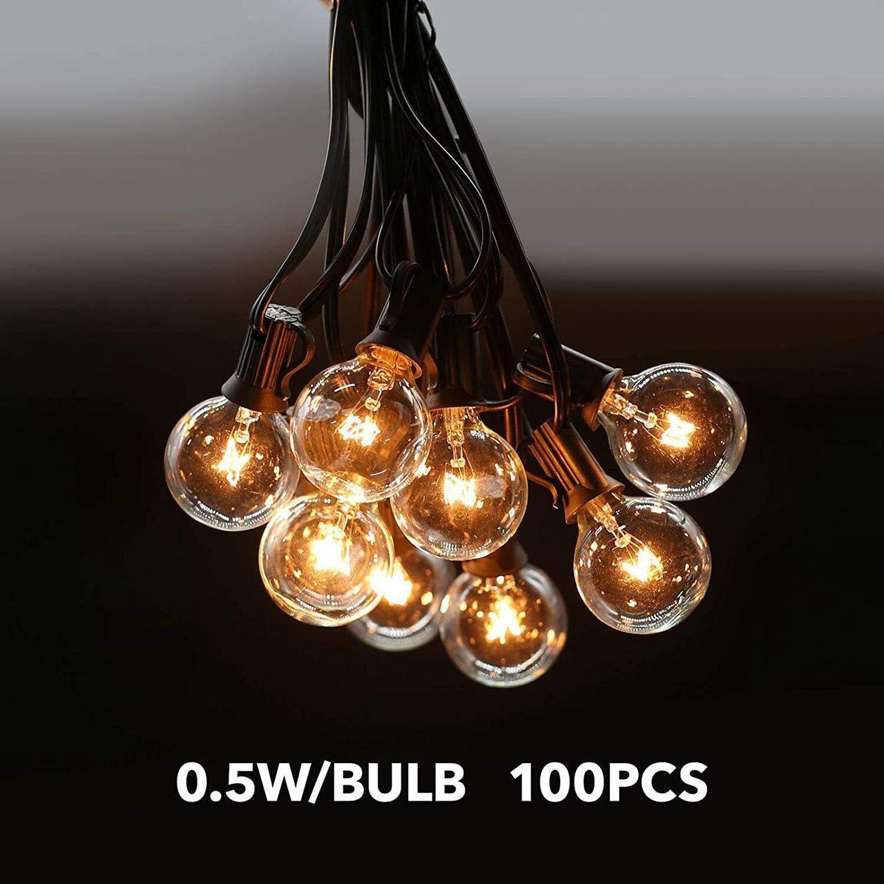Alt view image 4 of 7 - Outdoor Incandescent String Light - 100 ft Warm White Incandescent Edison Bulbs