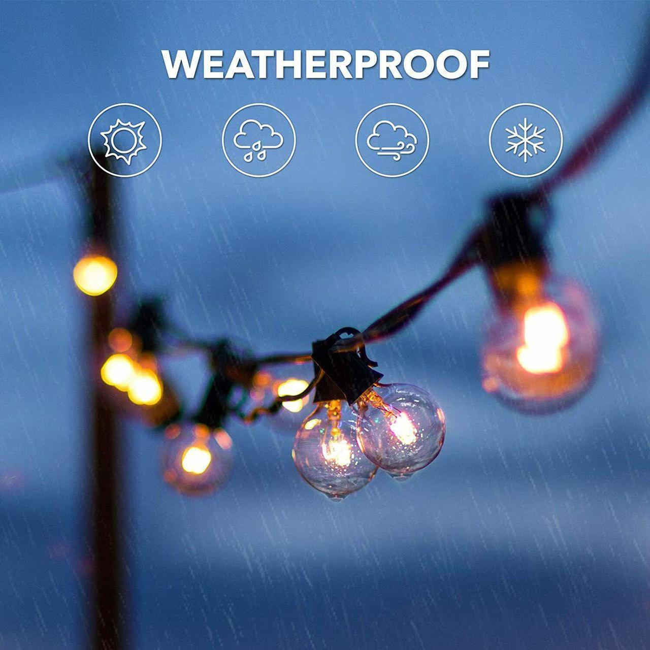 Alt view image 5 of 7 - Outdoor Incandescent String Light - 100 ft Warm White Incandescent Edison Bulbs