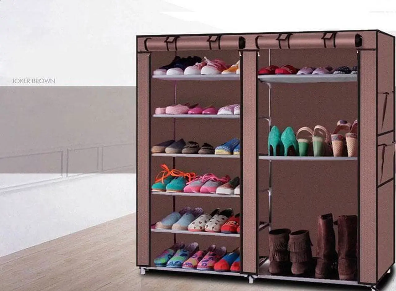 Main image of 44" Adjustable 6 Tier 9 Grid Home Shoe Rack Shelf Storage Closet Organizer Stand