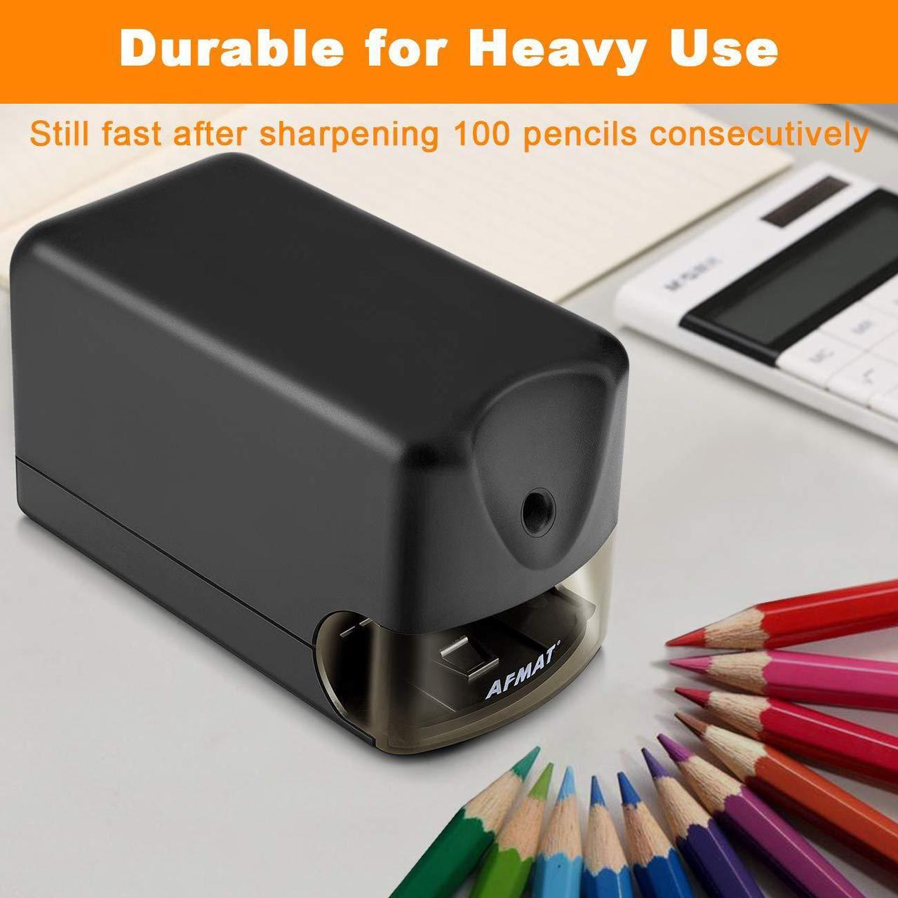 Alt view image 3 of 13 - AFMAT Electric Pencil Sharpener Heavy Duty, Classroom Pencil Sharpener for 6.5-8mm No.2/Colored Pencils, UL Listed Professional Pencil Sharpener w/Stronger Helical Blade, Best School Pencil Sharpener