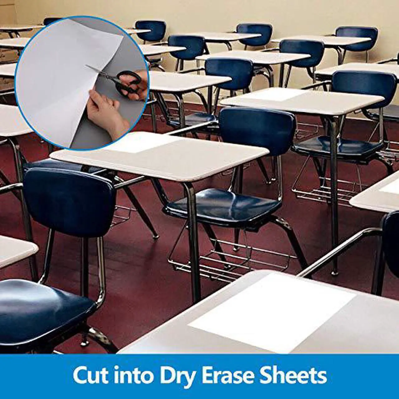 Alt view image 5 of 7 - Dry Erase Whiteboard Paper, Self Adhesive White Board Wallpaper 36" x 24" for Wall, Table, Doors, Quickly Write & Wipe Sticky Paper with 3 Markers (Included) - No Ghost