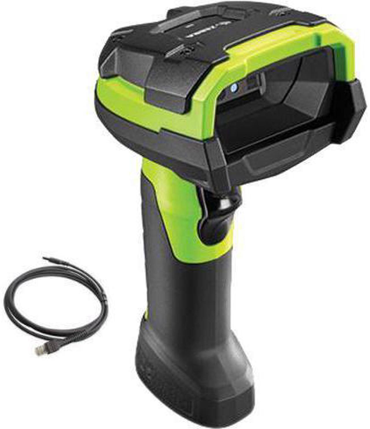 Zebra DS3608 Series industrial barcode gun Corded Ultra Rugged 1D/2D Barcode Scanner DS3608-DP Vibration Motor, Industrial Green Scanner with usb cable include