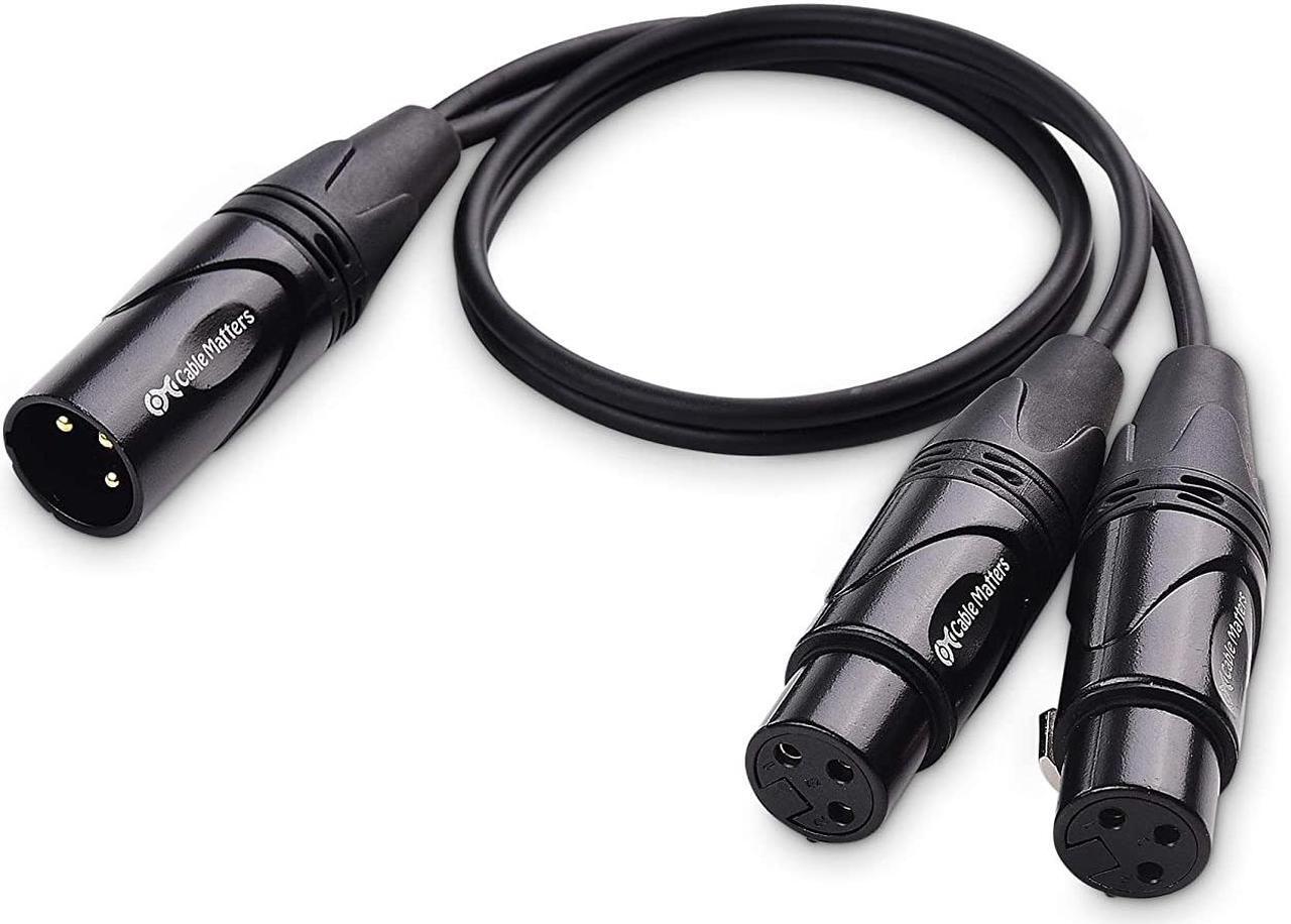 Alt view image 2 of 6 - Cable Matters XLR Splitter Cable, Male to 2 Female XLR Y Cable - 18 Inches