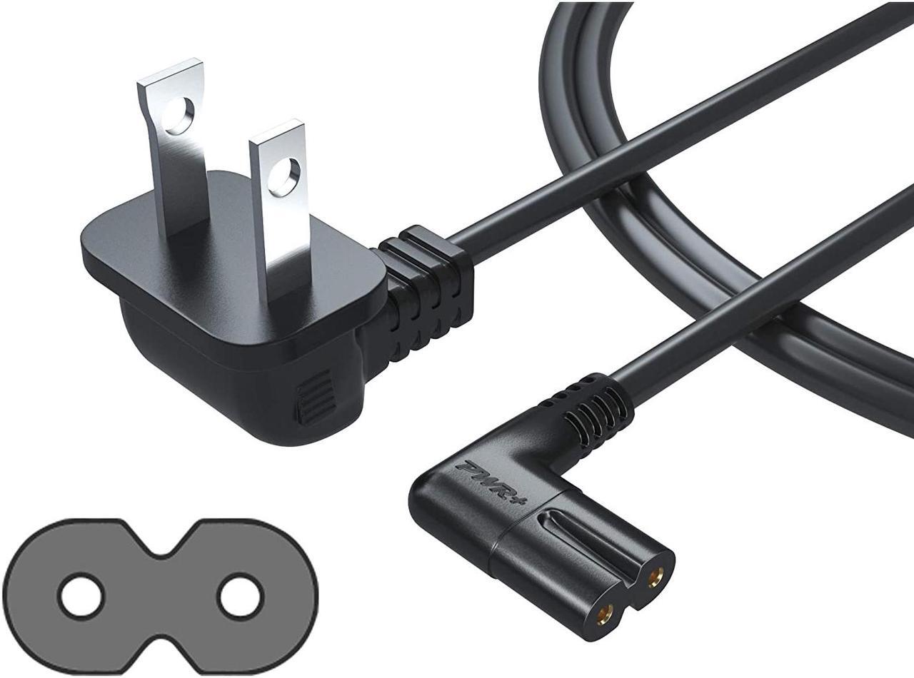 Main image of Pwr Short 3 Ft TV Power Cord 2 Prong Cable: AC Wall Plug 2-Slot (C7 Figure 8) Compatible with Samsung LG TCL Sony Insignia Sharp Toshiba JVC Hisense Electronics TV LED LCD