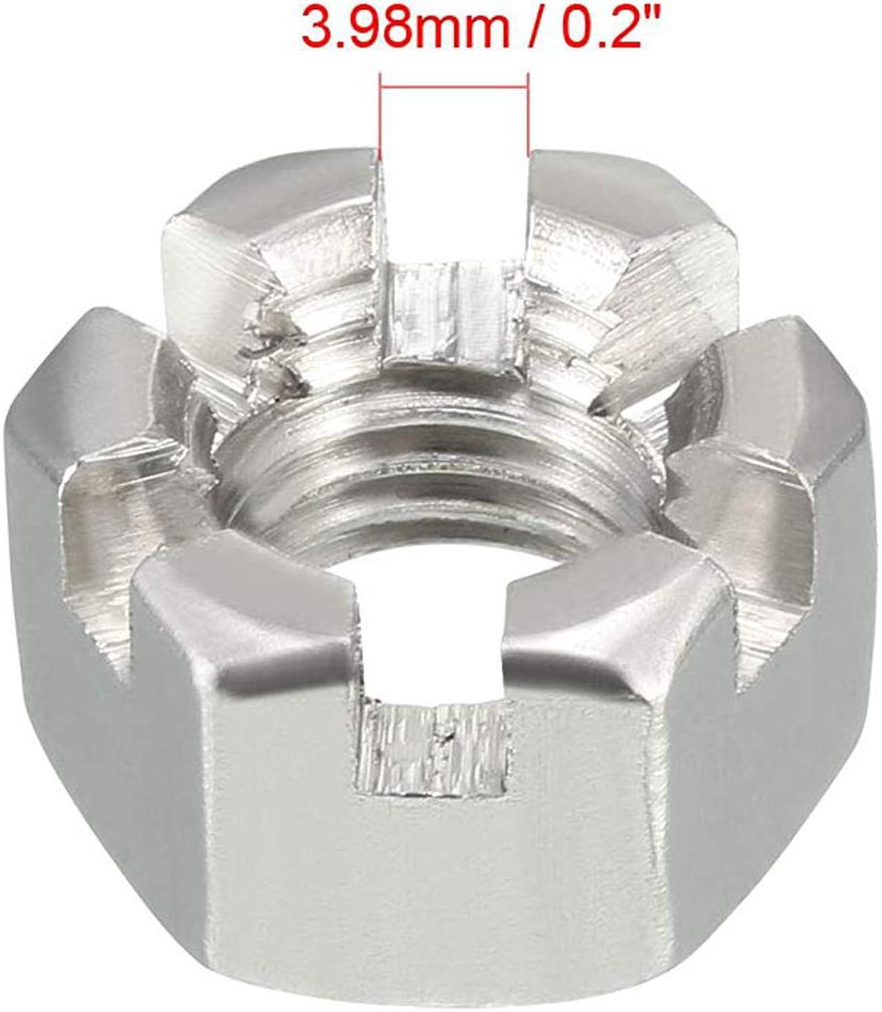 Alt view image 3 of 3 - uxcell M14 x 2mm Pitch 304 Stainless Steel Slotted Hex Nuts, Pack of 2