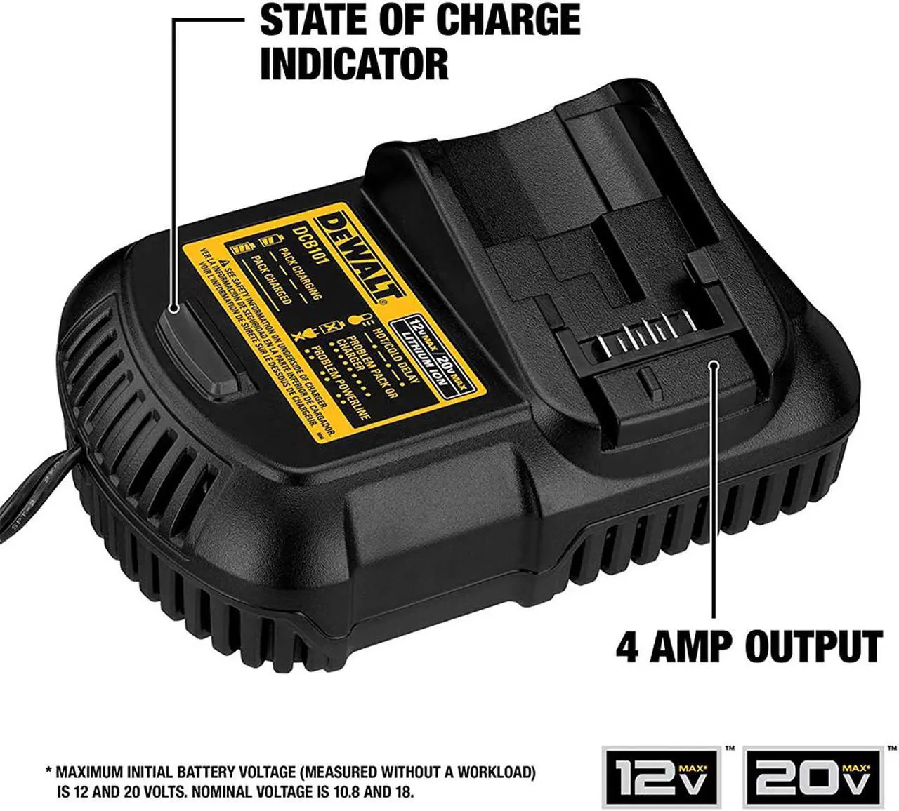Alt view image 3 of 6 - DEWALT 20V MAX Battery and Charger Kit with Bag, 5.0Ah (DCB205CK)