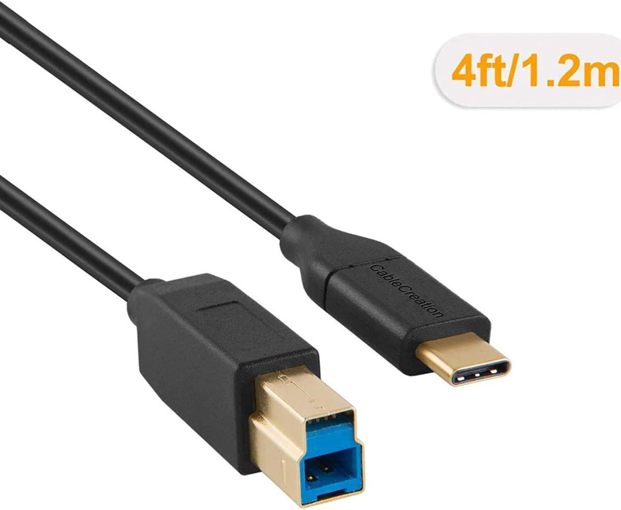 Alt view image 5 of 6 - USB C to USB 3.0 B Cable, CableCreation 4ft USB 3.1 Type C to USB 3.0 Type B Cable, Compatible MacBook Pro, External Hard Drive, Docking Station, 1.2M, Black
