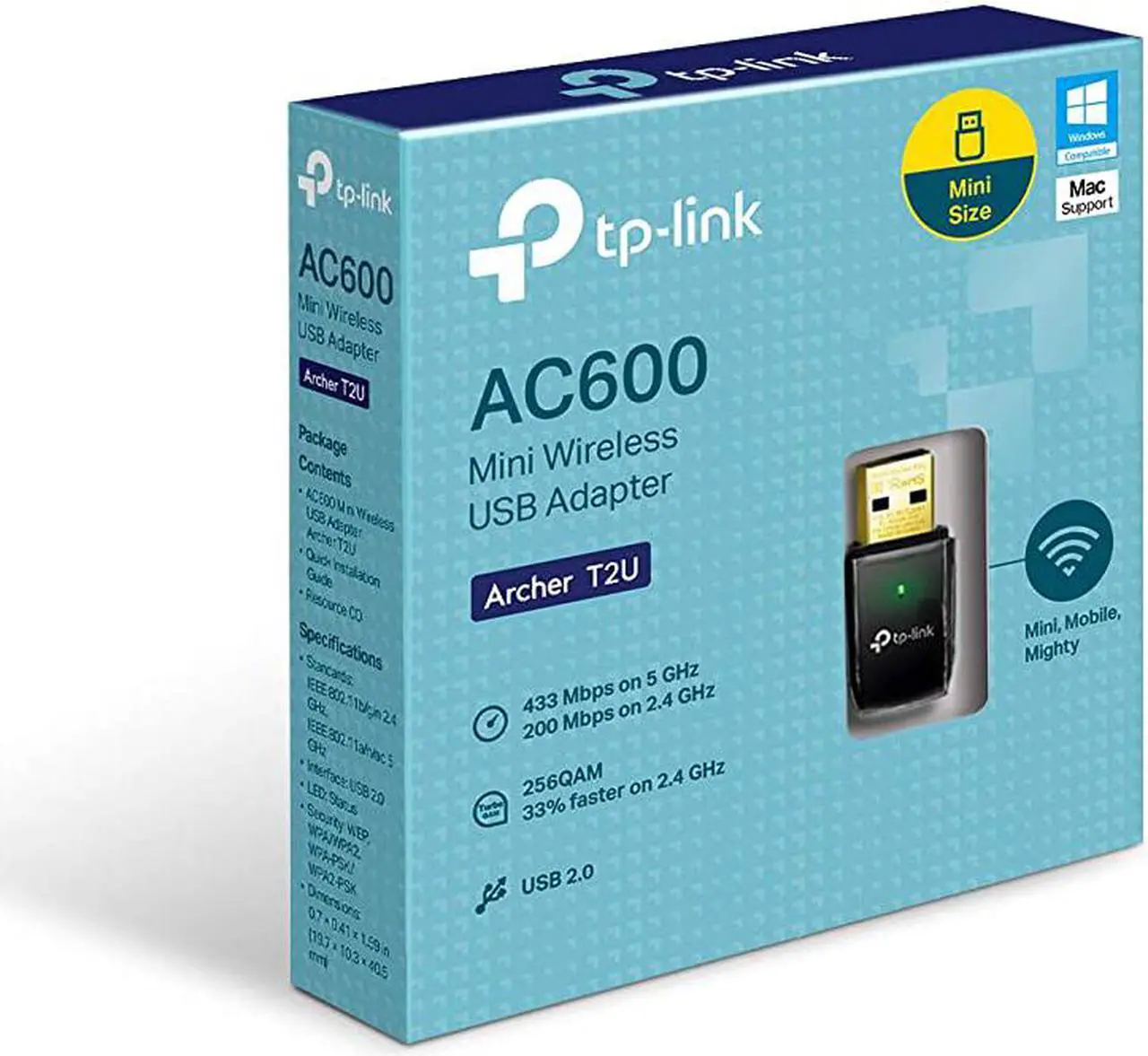 Alt view image 6 of 7 - TP-Link Archer T2U 11AC USB WiFi Adapter - Dual Band 2.4G/5G AC600 Wireless Network Card, WiFi Dongle, Mini size, Supports Windows (XP/7/8/8.1/10), Mac OS (10.7~10.14)