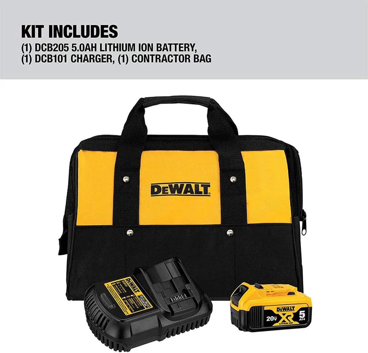 Alt view image 4 of 6 - DEWALT 20V MAX Battery and Charger Kit with Bag, 5.0Ah (DCB205CK)