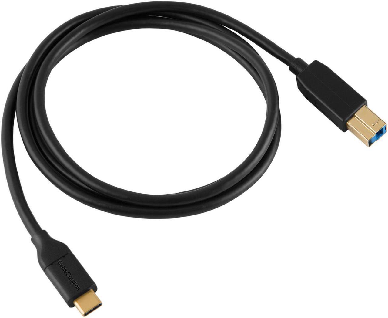 Alt view image 4 of 6 - USB C to USB 3.0 B Cable, CableCreation 4ft USB 3.1 Type C to USB 3.0 Type B Cable, Compatible MacBook Pro, External Hard Drive, Docking Station, 1.2M, Black