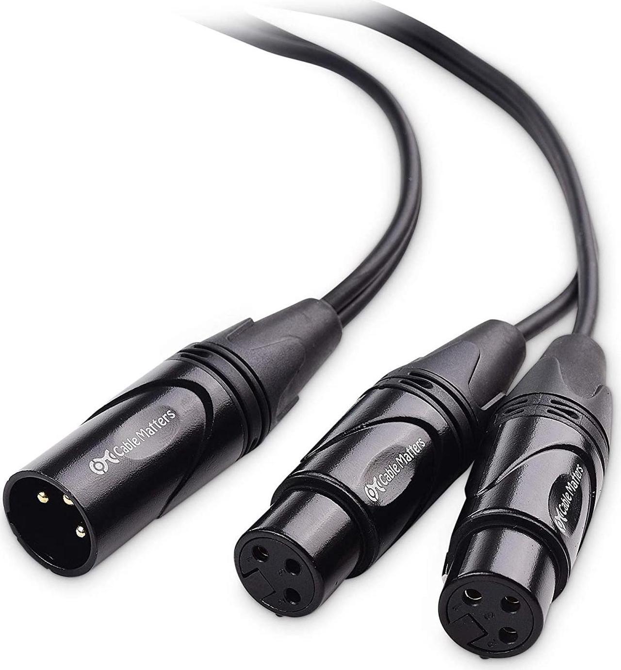Main image of Cable Matters XLR Splitter Cable, Male to 2 Female XLR Y Cable - 18 Inches