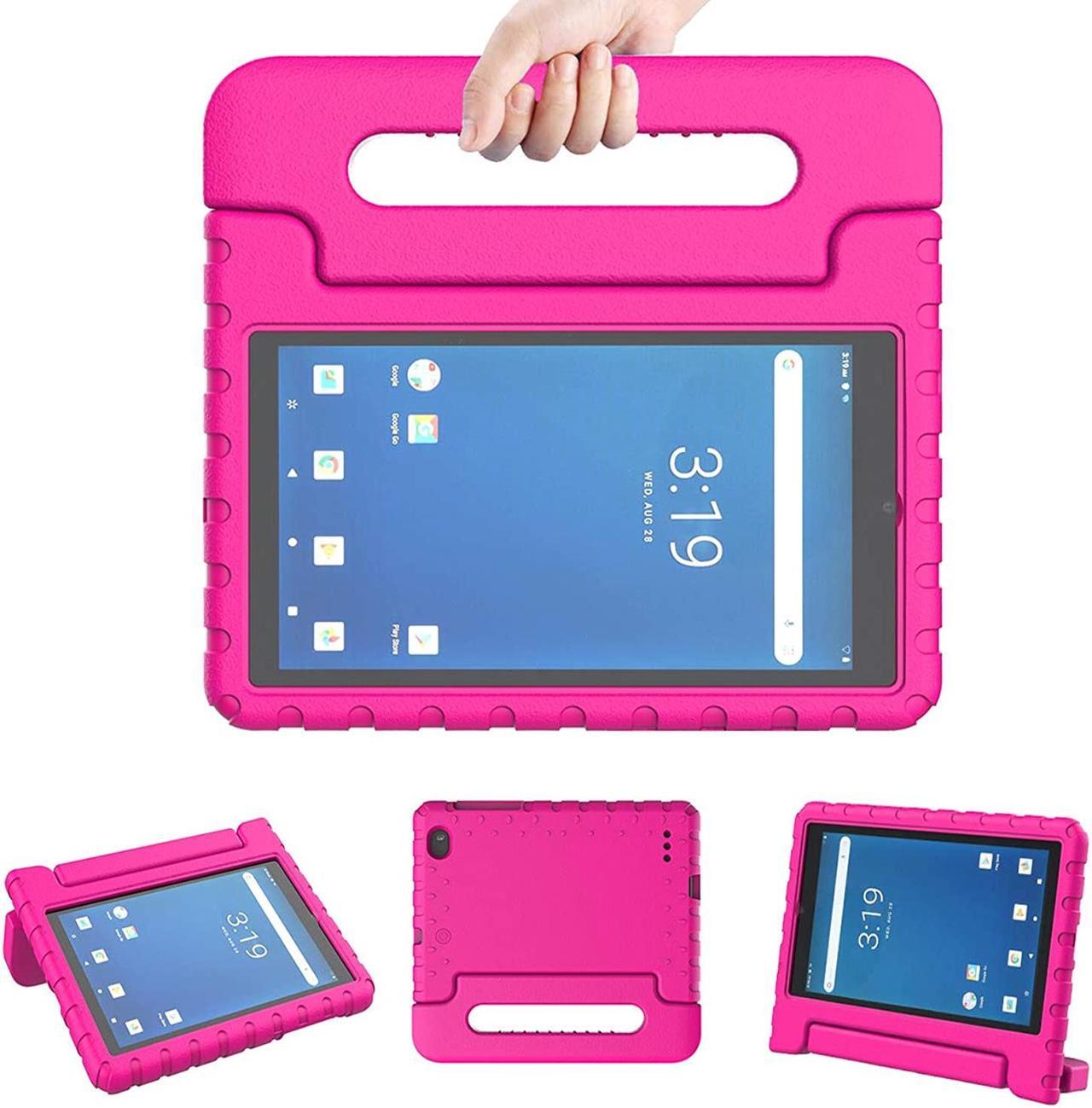 LTROP Onn 7 Inch Tablet Case, Surf Onn 7 Tablet Case, Shockproof Handle Stand Child Proof Case for Walmart Onn 7" Tablet Android 2020/ 2019 (Model: 100005206/100015685) - Pink