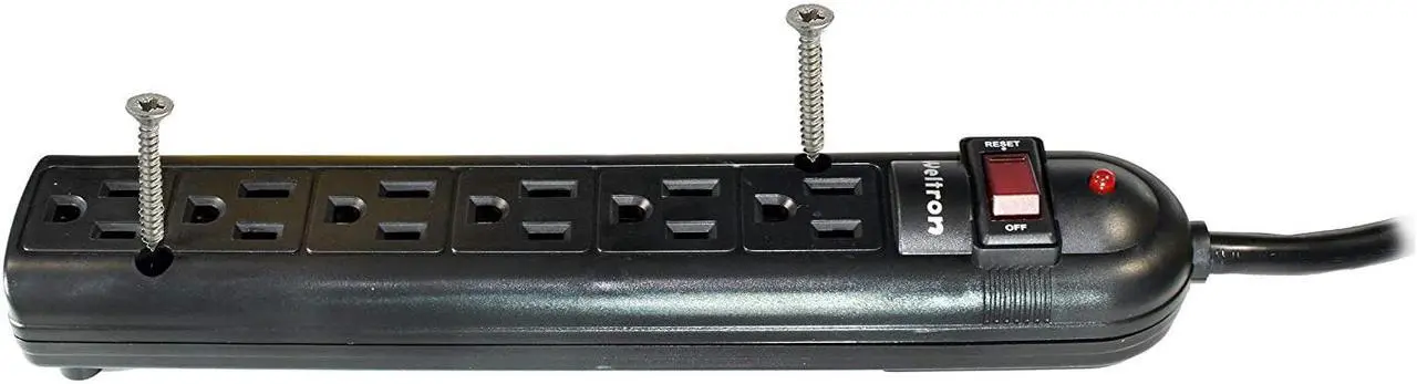 Alt view image 5 of 7 - Weltron - Mountable Surge Protector 6 ft. (WSP-600PLF-6BK)