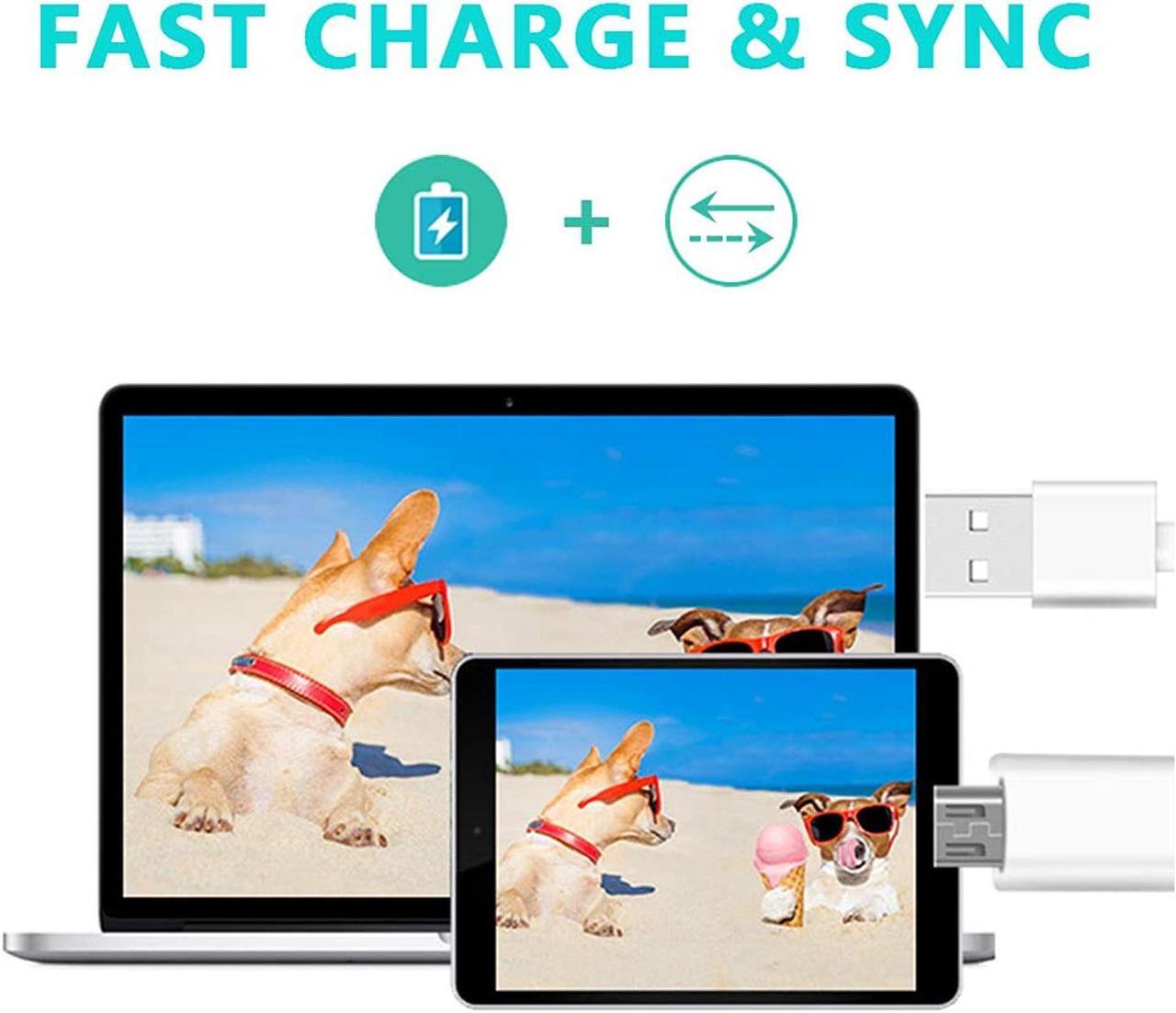 Alt view image 4 of 7 - Micro USB Cable 6ft Samsung Charger for Samsung Galaxy Tablet Tab E S2 Tab 3 4 10.1 9.7 8.0 7.0 Tab 10.1 Tab E 8.0 Tablet Note 4 Tab S 10.5 SM-T280 350 377 530 580 Tablet USB Charger Cable Cord