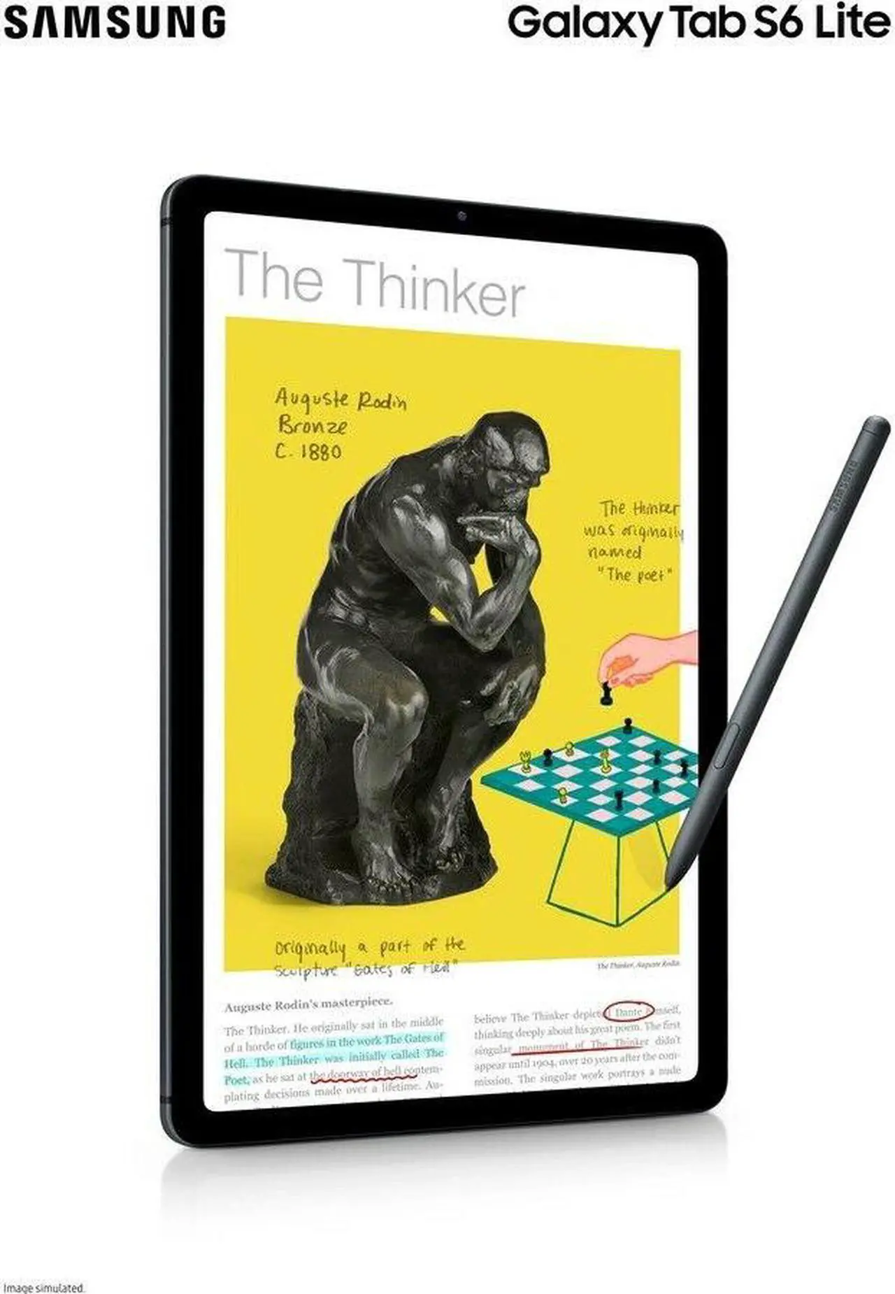 Alt view image 9 of 14 - Samsung Galaxy Tab S6 Lite 10.4", 128GB WiFi Tablet Oxford Gray - SM-P610NZAEXAR - S Pen Included