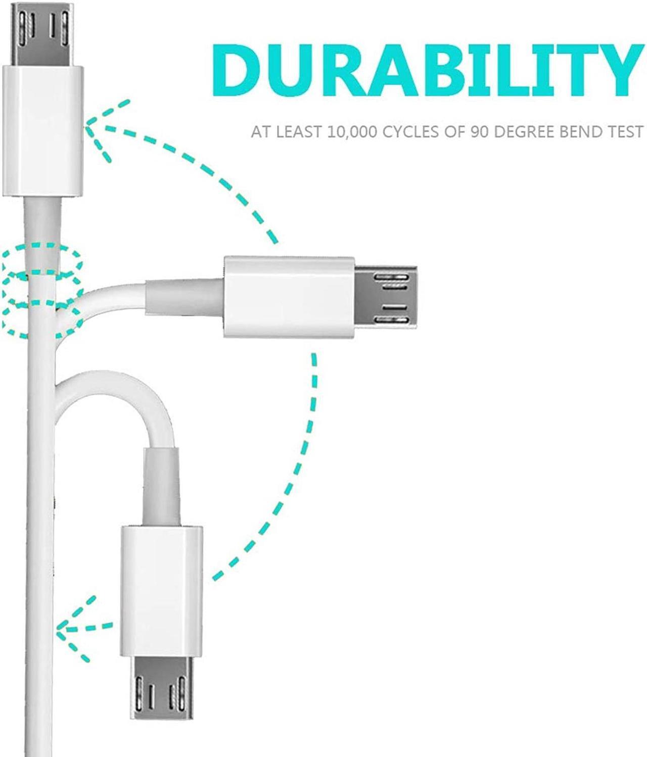 Alt view image 2 of 7 - Micro USB Cable 6ft Samsung Charger for Samsung Galaxy Tablet Tab E S2 Tab 3 4 10.1 9.7 8.0 7.0 Tab 10.1 Tab E 8.0 Tablet Note 4 Tab S 10.5 SM-T280 350 377 530 580 Tablet USB Charger Cable Cord
