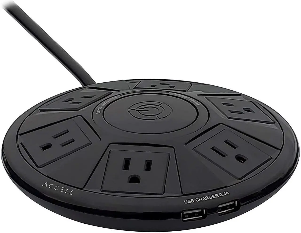 Main image of Accell D080B-048B Power Air 1080J Surge Protector with 2 USB-A, 6 ft, Retail box, black