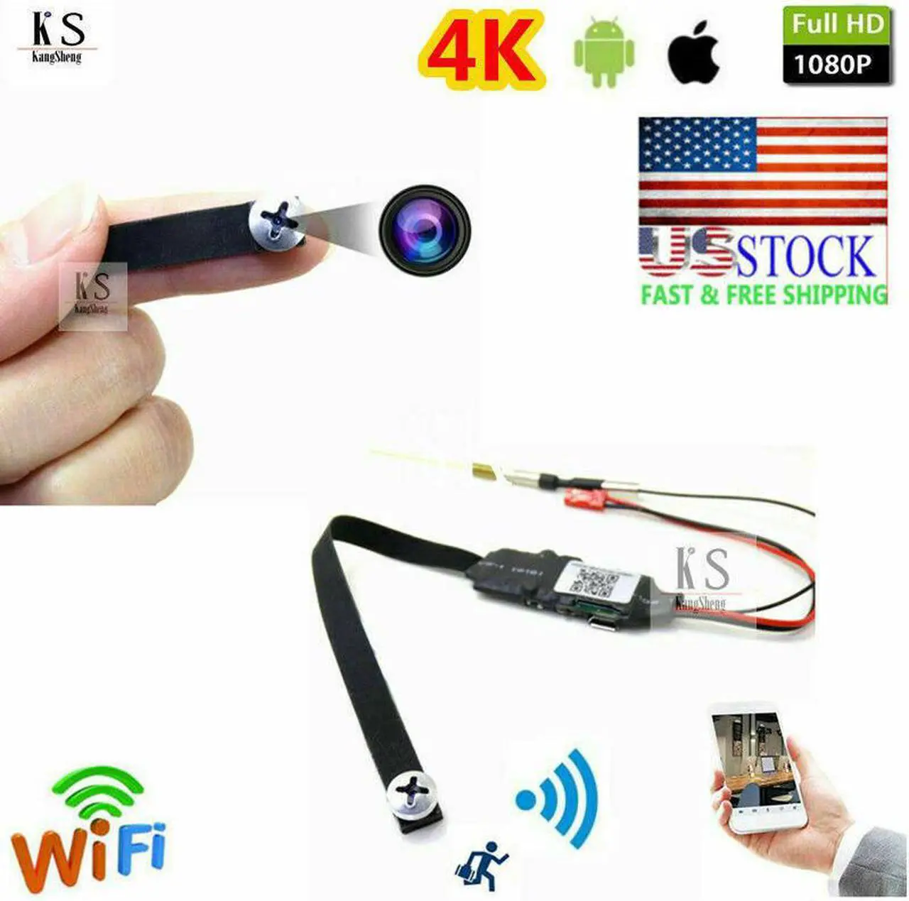 Alt view image 2 of 7 - HD 4K SPY WIFI Wireless Camera Motion Detection Dctivated Security Camera Screw