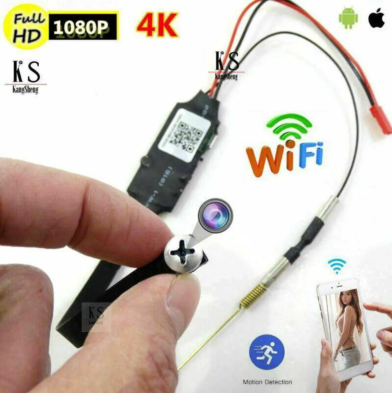 Alt view image 3 of 7 - HD 4K SPY WIFI Wireless Camera Motion Detection Dctivated Security Camera Screw