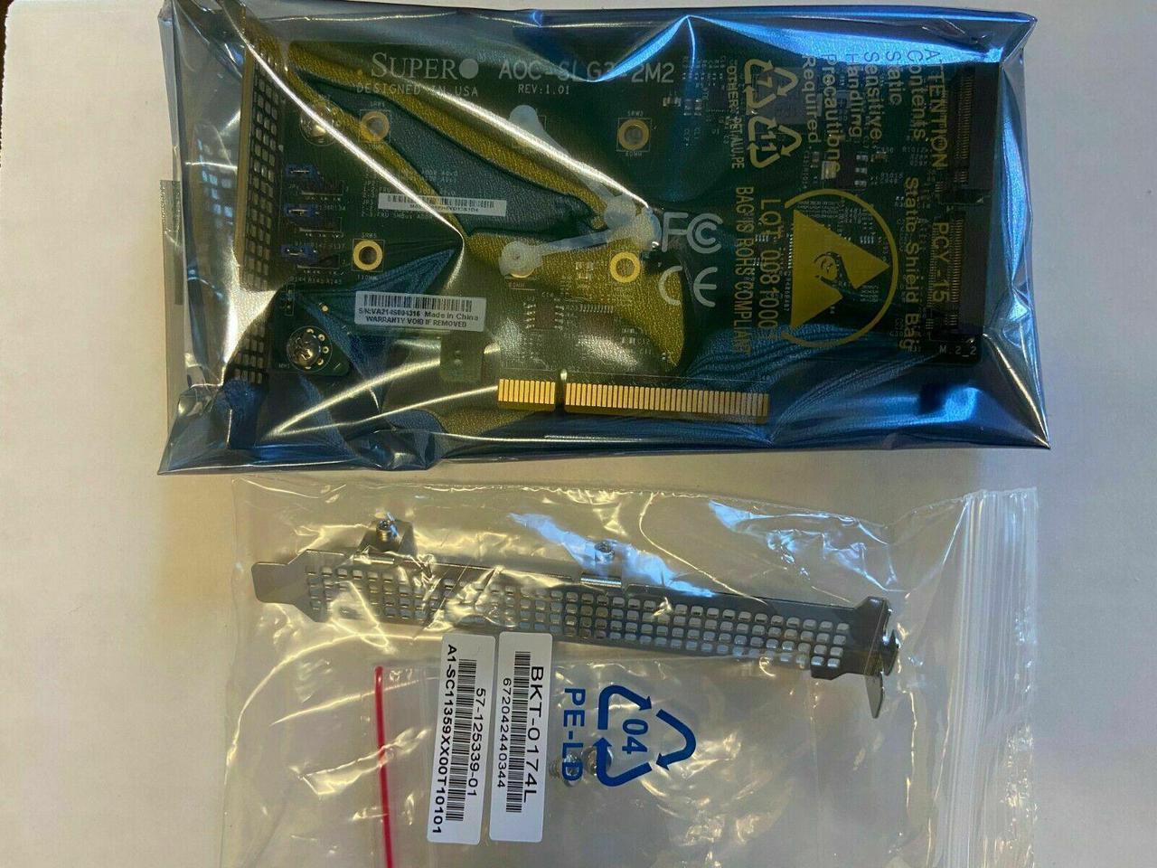 Alt view image 11 of 14 - Supermicro AOC-SLG3-2M2 PCIe Add-On Card for up to two NVMe SSDs - Bulk