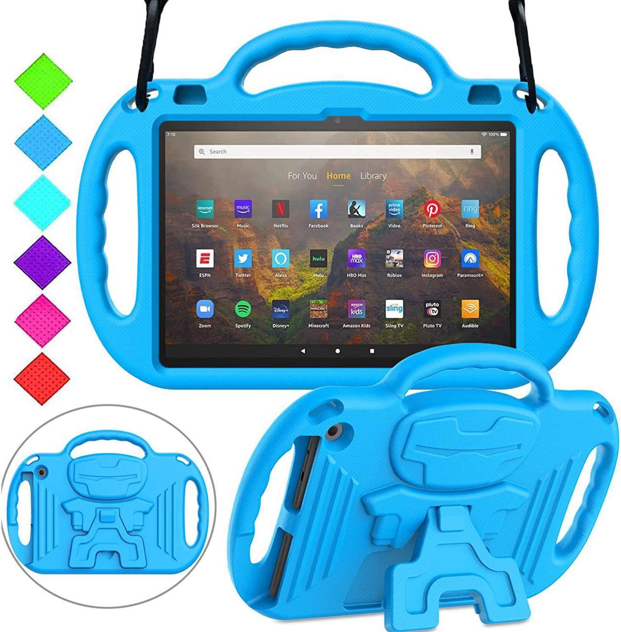 New Kids Case For Fire Hd 10 & Fire Hd 10 Plus Tablet (11Th Generation,2021 Release), Fire Hd 10 Case, With Shoulder Strap, Shockproof Handle Stand Case F