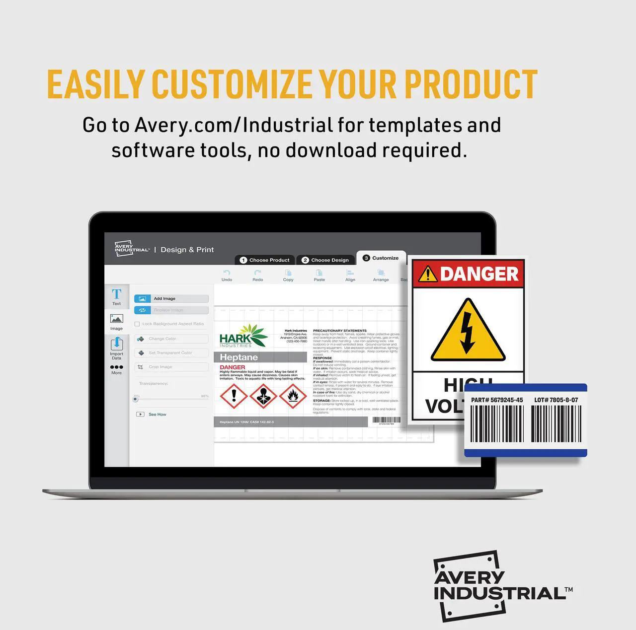 Alt view image 4 of 9 - Avery 61513 (7278261513) Surface Safe Sign Labels, 8.00" x 8.00", Removable Adhesive, Water & Chemical Resistant, Pack of 15