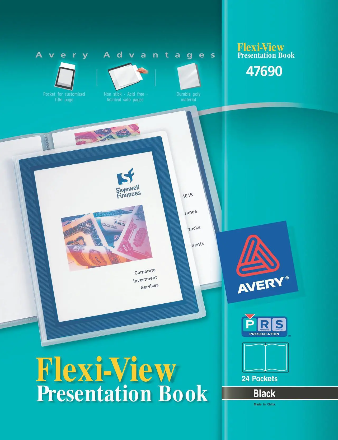 Alt view image 3 of 11 - Avery Presentation Books 24 Pages 8-1/2"x11" Black Framed Cover 47690