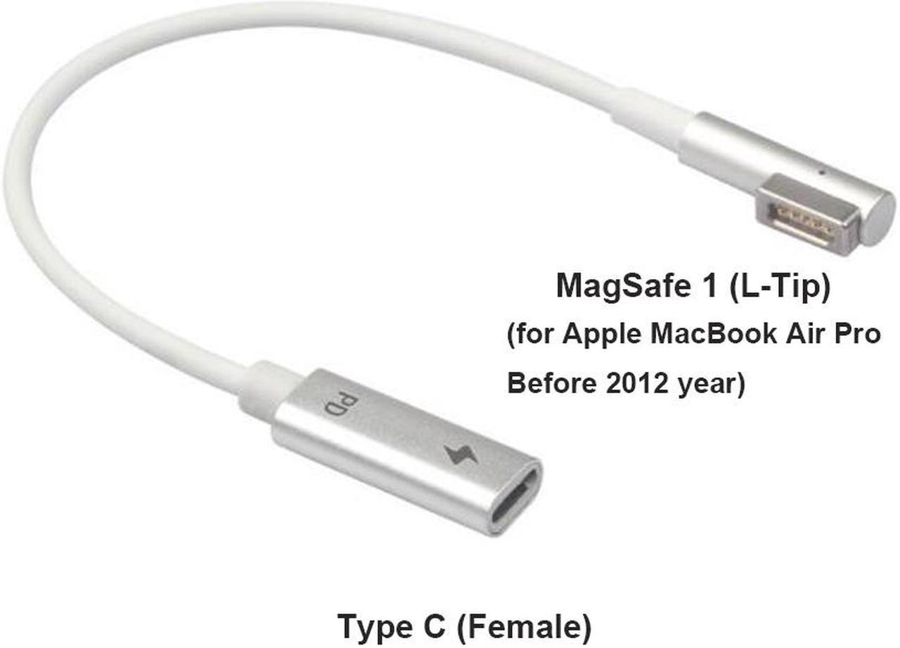 USB-C Type C Female to Magsafe 1 L-Tip Power Adapter Charging Cable works for APPLE MacBook Pro A1184 A1330 A1344 "L" Shape tip