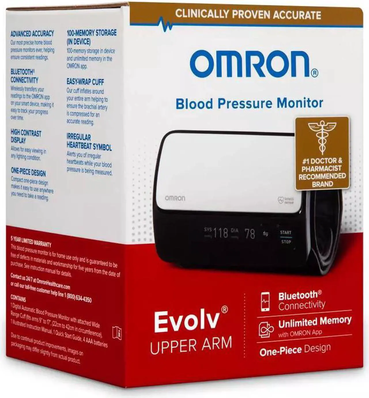 Alt view image 7 of 9 - Omron Evolv Wireless Upper Arm Blood Pressure Monitor BP7000