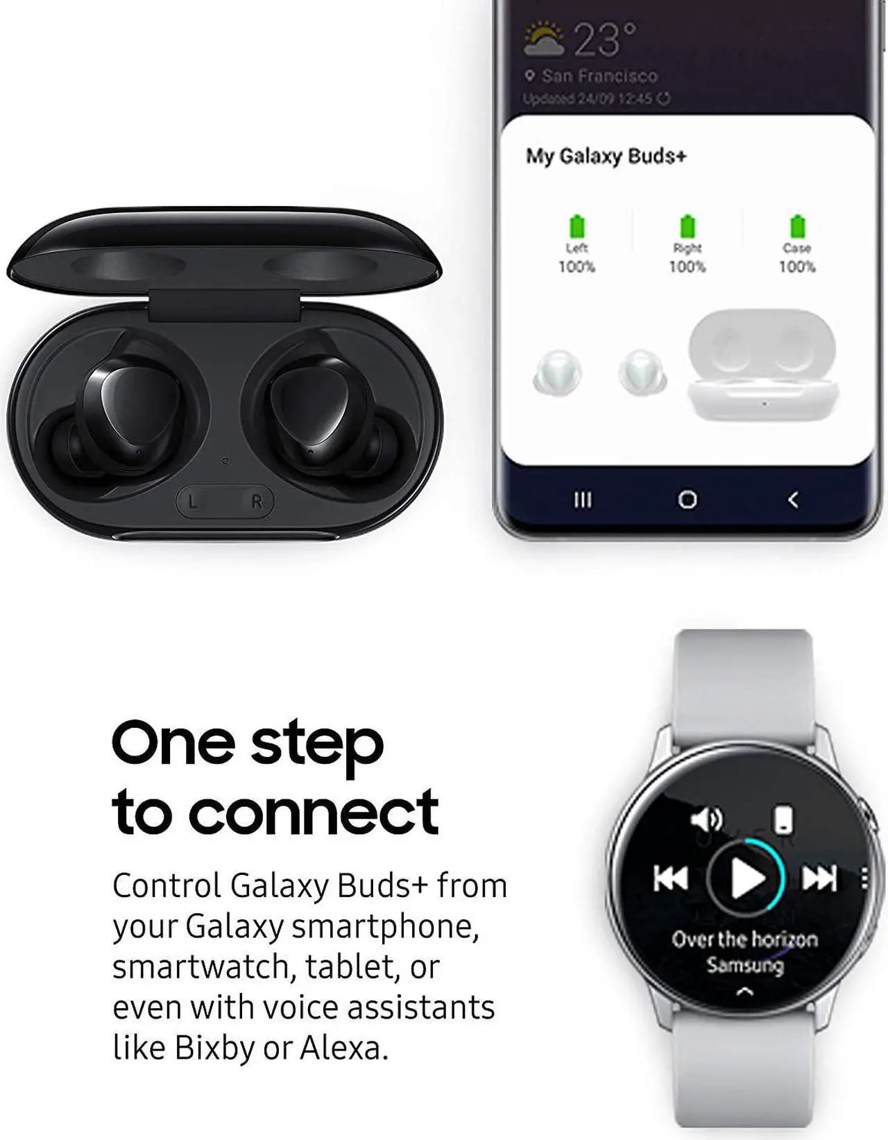 Alt view image 15 of 20 - Samsung Galaxy Buds+ True Wireless Bluetooth Earbud Headphones - Black