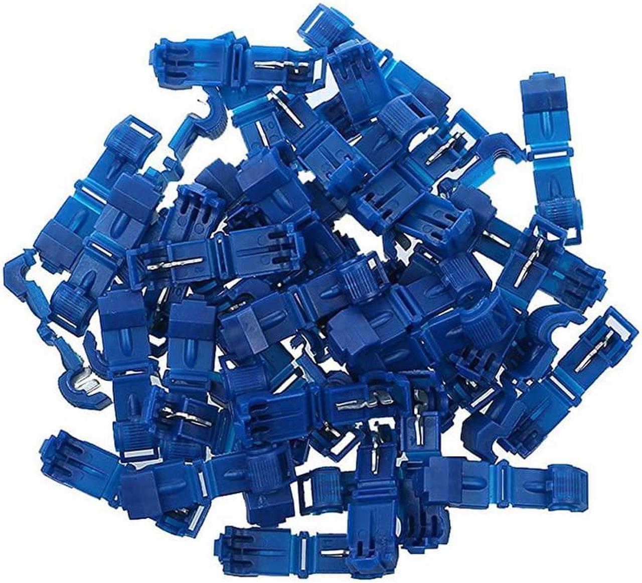Alt view image 7 of 7 - 100Pcs (50 Pairs) Terminal Connectors T-Tap Quick Disconnect Wire Connectors Self-Stripping Insulated Connectors 16-14 Gauge Female Spade Connector Quick Splice Wire Terminal Kit …
