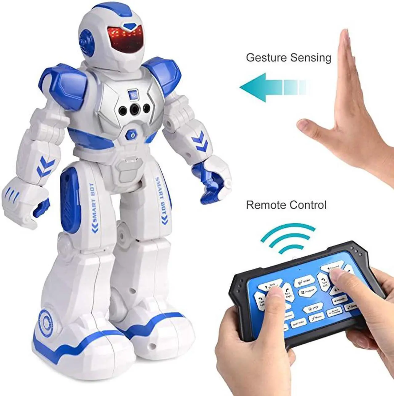Main image of RC Robot for Kids Intelligent Programmable Remote Infrared Sensing and Gesture Sensing Robots with Singing Dancing for Kids Blue
