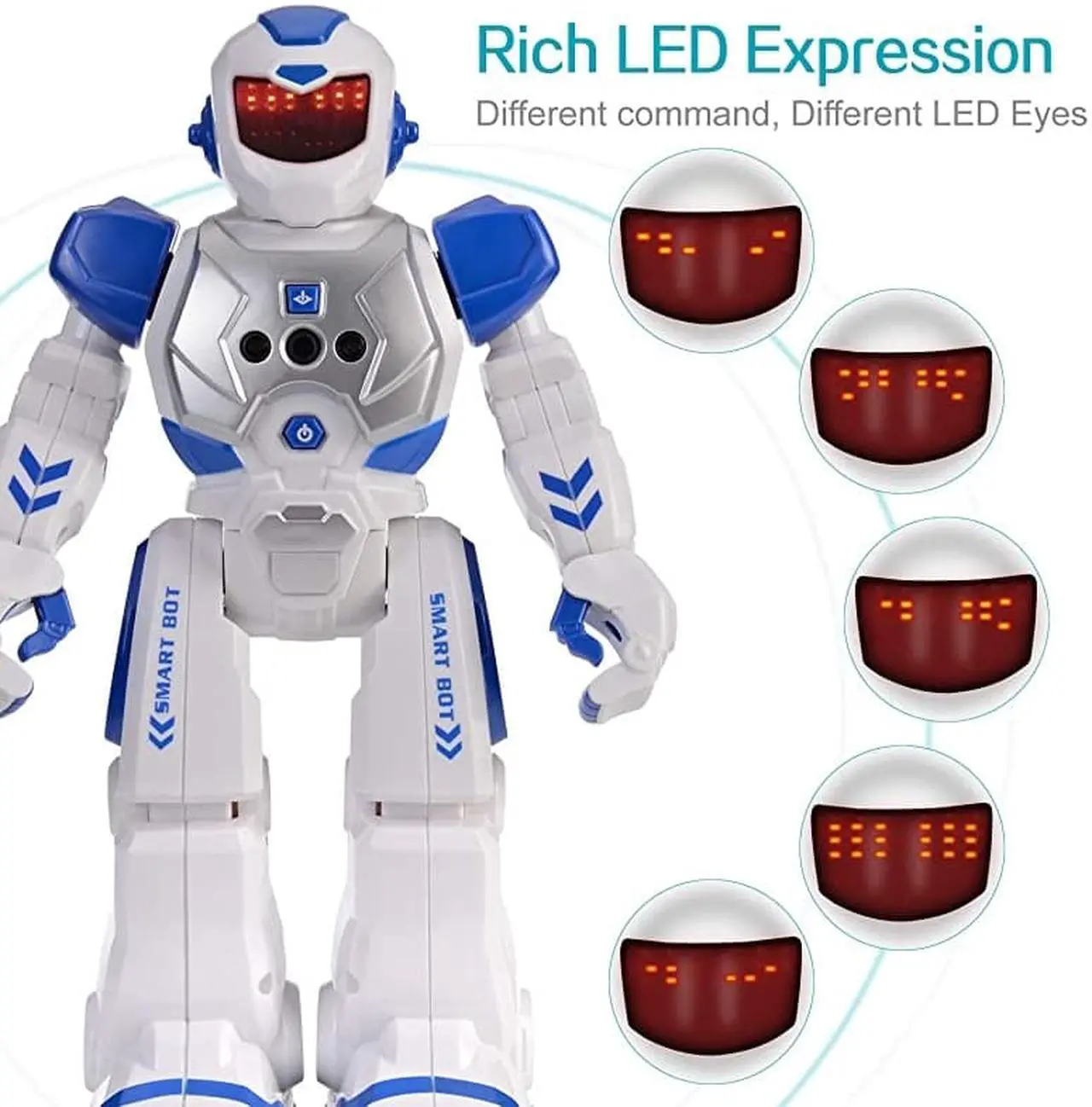 Alt view image 5 of 7 - RC Robot for Kids Intelligent Programmable Remote Infrared Sensing and Gesture Sensing Robots with Singing Dancing for Kids Blue