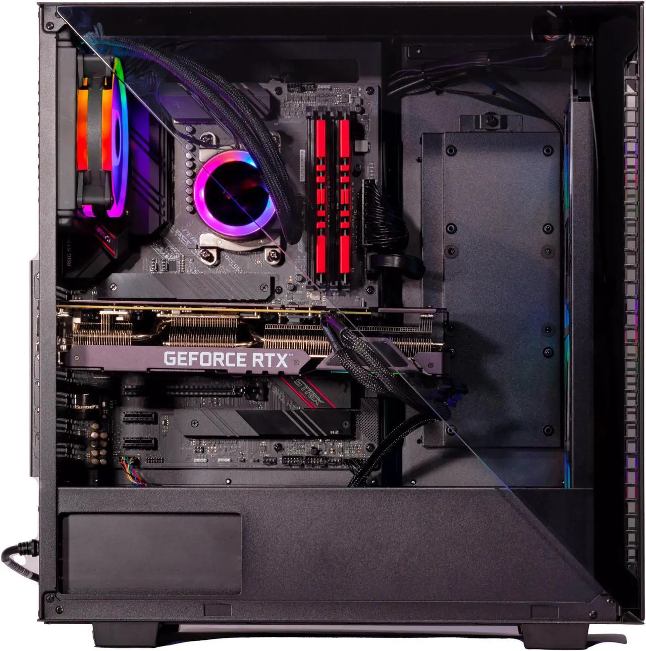 Alt view image 4 of 7 - Velztorm Black Gladio Custom Built Gaming PC (AMD Ryzen 9 5900X, 128GB RAM, 4TB PCIe SSD, NVIDIA GeForce RTX 3070, Wifi, 1xUSB 3.2, 4xUSB 3.1, 2xUSB 3.0, 1xHDMI, Win 10 Pro)