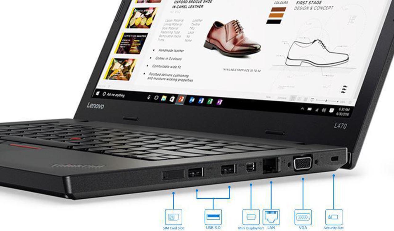 Alt view image 3 of 7 - Lenovo Thinkpad L470 W10Dg 14" Intel i5 2.40 GHz 8GB 256GB SSD Windows 10 Pro