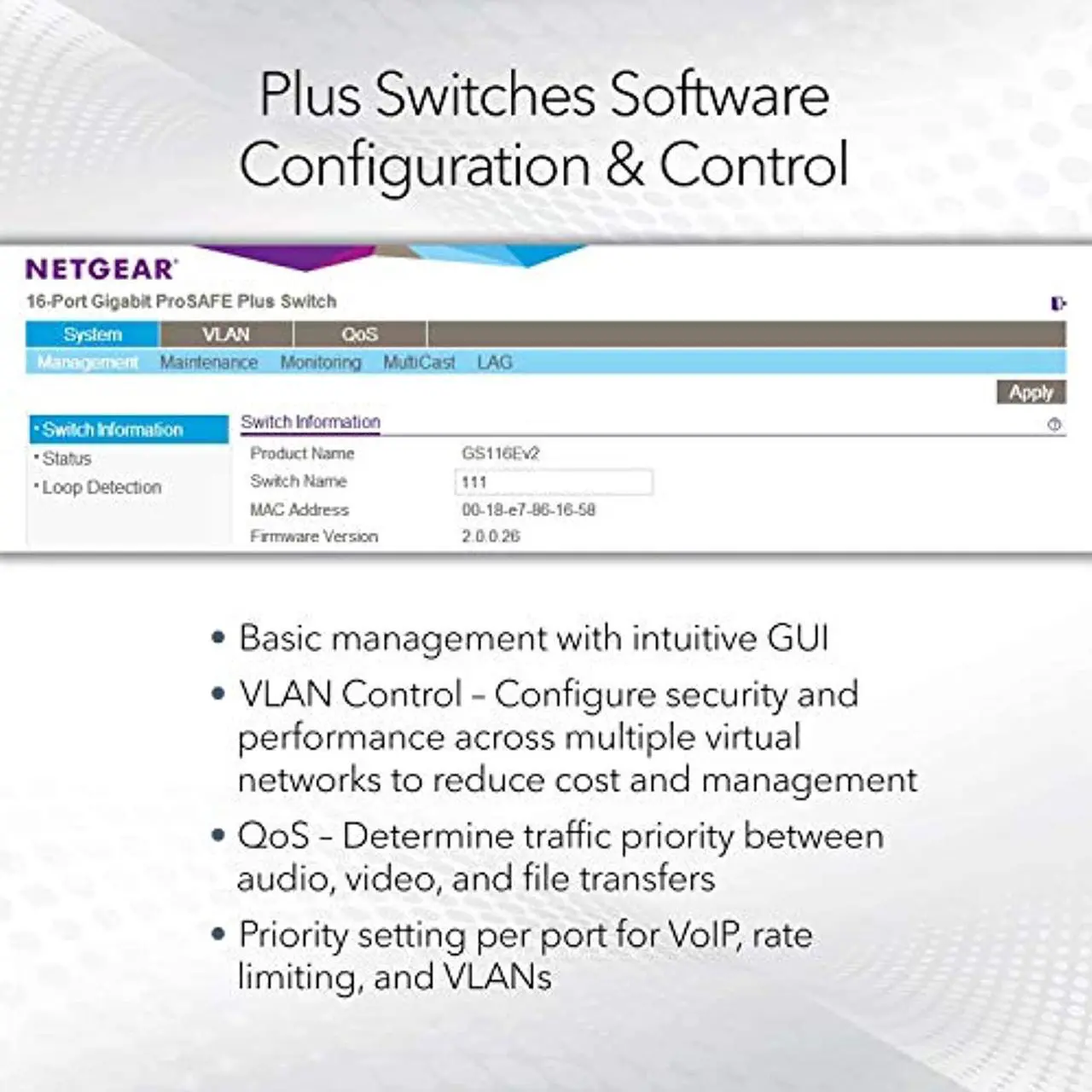 Alt view image 3 of 7 - 8-Port Poe Gigabit Ethernet Plus Switch (Gs108pev3)Managed, With 4 X Poe @ 53W, Desktop Or Wall Mount, And Limited Lifetime Protection