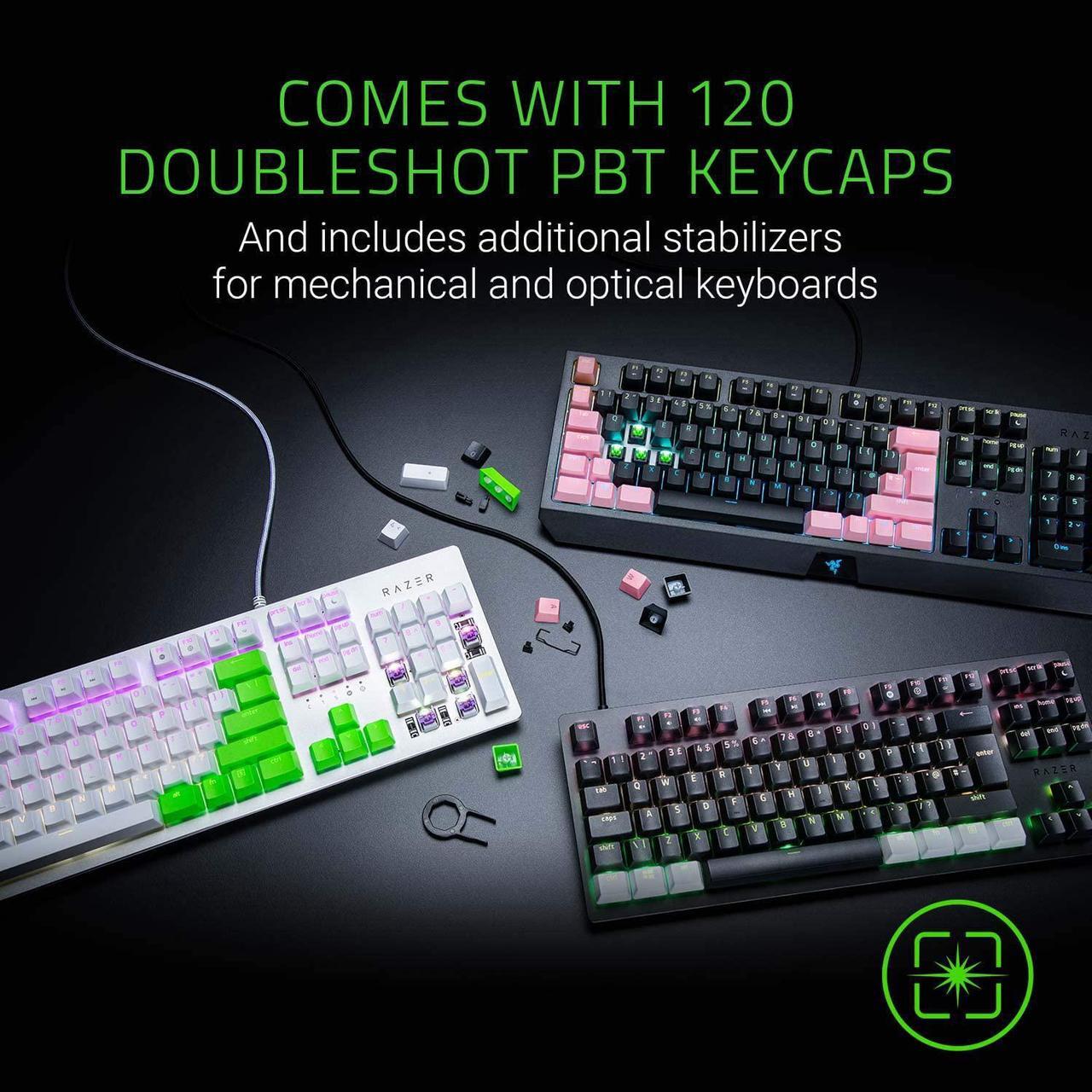 Alt view image 5 of 12 - Razer Doubleshot PBT Keycap Upgrade Set for Mechanical & Optical Keyboards: Compatible with Standard 104/105 US and UK layouts - Quartz Pink