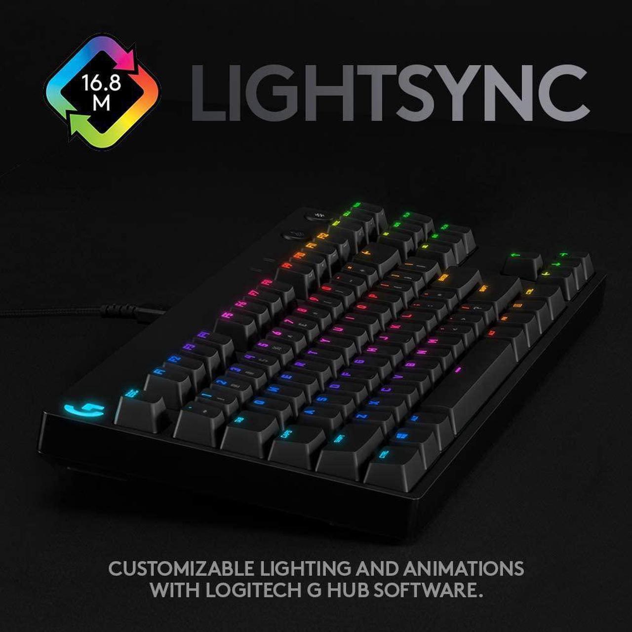Alt view image 5 of 7 - G PRO Mechanical Gaming Keyboard, Ultra Portable Tenkeyless Design, Detachable Micro USB Cable, 16.8 Million Color LIGHTSYNC RGB Backlit Keys