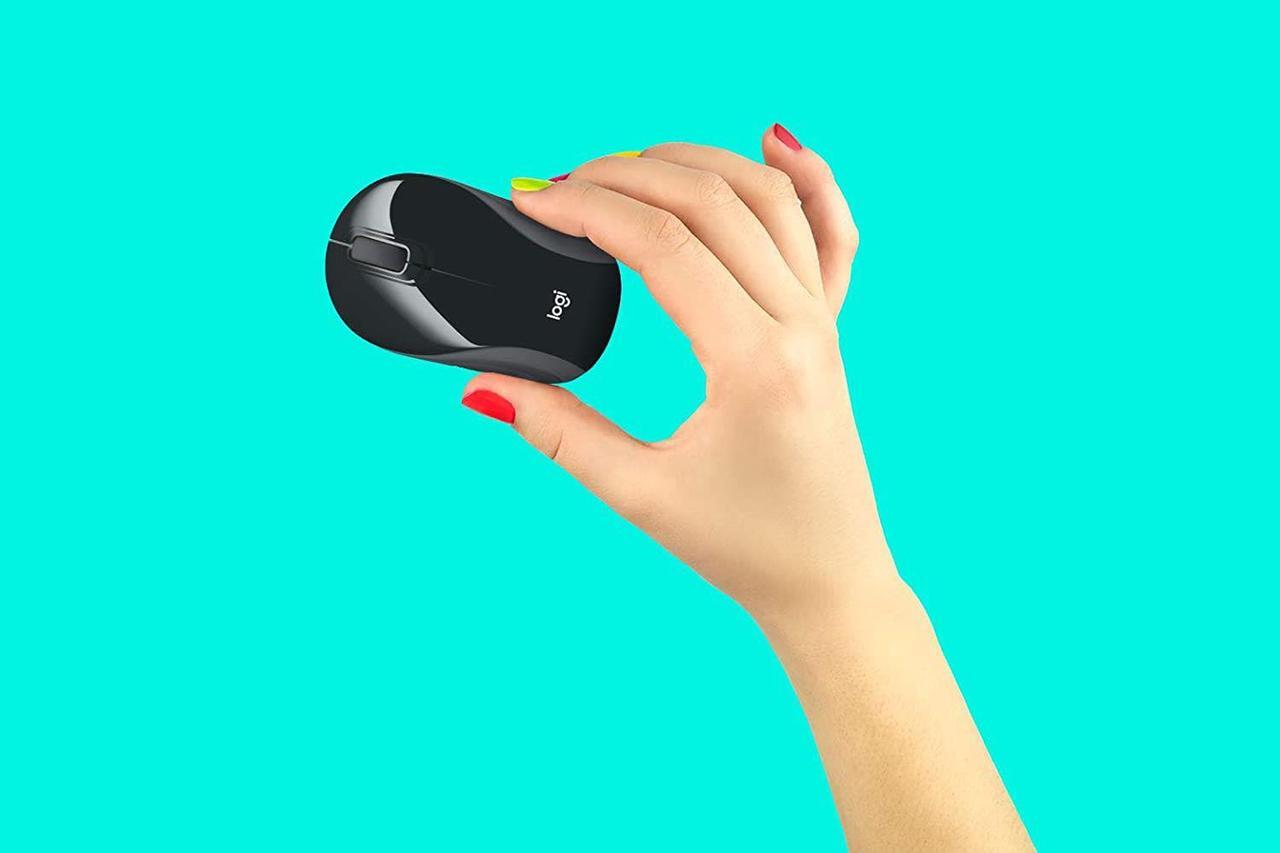 Alt view image 6 of 7 - Logi tech Wireless Mini Mouse M187 Ultra Portable, 2.4 GHz with USB Receiver, 1000 DPI Optical Tracking, 3-Buttons, PC / Mac / Laptop - Black