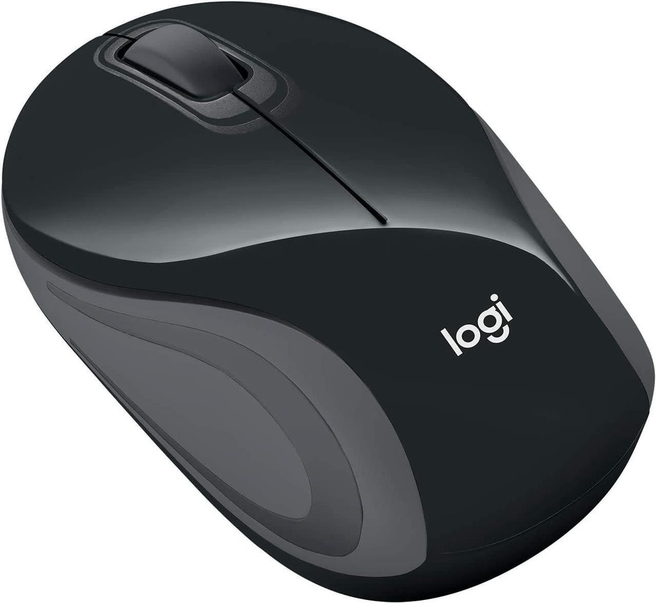 Alt view image 3 of 7 - Logi tech Wireless Mini Mouse M187 Ultra Portable, 2.4 GHz with USB Receiver, 1000 DPI Optical Tracking, 3-Buttons, PC / Mac / Laptop - Black